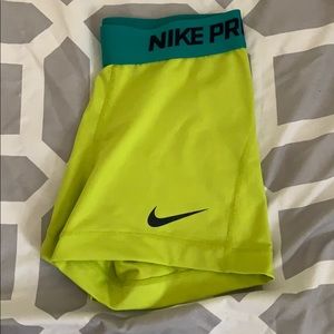 Yellow/green Nike pros!